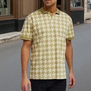 Reason Crowbar Pattern Men's Polo Short Sleeve Shirt Khaki Size Medium E6
